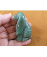 (Y-DOG-CS-711) green COCKER SPANIEL dog gemstone figurine gem stone carv... - $17.53