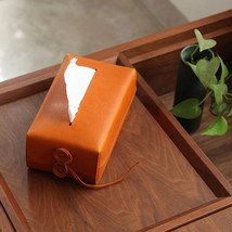 STG Square Premium Leather Modern Tissue box For Office| Study Table| Be... - $65.00