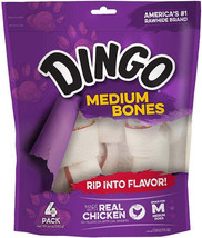 Dingo Medium Rawhide Bones with Real Chicken: Premium Chews for Dogs - £21.61 GBP+