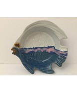 Nancy Jefferson Pottery Fish Shaped Serving Dish Bowl Multicolor Artist ... - $16.78