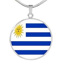 Express Your Love Gifts Uruguay Flag Necklace Uruguay Flag Stainless Steel or 18 - £35.19 GBP