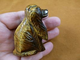 (Y-DOG-CS-713) brown COCKER SPANIEL dog gemstone figurine gem stone carv... - $19.49