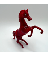 Murano Glass Handcrafted Unique Art, 4&#39;&#39; Ferrari Red Horse Figurine - £58.75 GBP