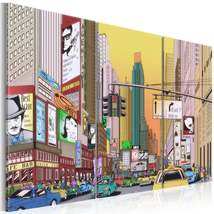 Tiptophomedecor Stretched Canvas Wall Art  - Cartoon City - Stretched &amp; Framed R - £63.92 GBP+