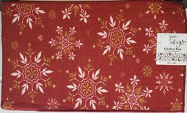 Printed Nylon Kitchen Rug (nonskid)(18&quot;x30&quot;)CHRISTMAS,WHITE Snowflakes On Red,Rt - £14.23 GBP