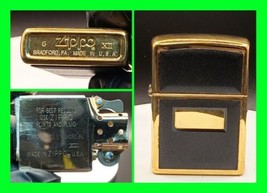 Stunning Vintage Black And Gold Ultralite Zippo Lighter - Unfired Unmonogrammed  - £97.30 GBP