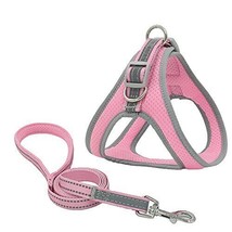 STG Pink Reflective Adjust &amp; Breathable Soft Pet Chest Vest Harness and Leash - £38.84 GBP+