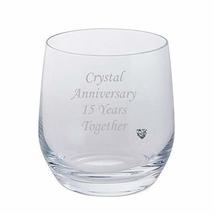 Chichi Gifts 2 Crystal Anniversary 15 Years Together Pair of Dartington Tumblers - £19.98 GBP