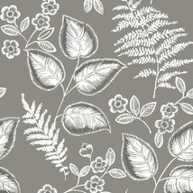 Nuwallpaper Nus3143 Foliage Peel &amp; Stick Wallpaper, Grey - $32.93