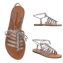 Women&#39;s Lucky Brand Collette Metallic Leather Gladiator Sandal Size 10 - £16.55 GBP