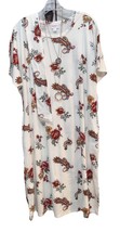 NWT LuLaRoe 2XL White Brown Blue Red Green Floral Marly Pockets Sash Shi... - $37.61