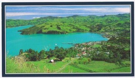 New Zealand Postcard Akaroa Harbour 8 1/4&quot; x 4 3/4&quot; - $2.96