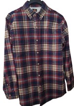 Ridgecut Toughwear Mens Button Down Flannel Shirt Plaid Red Blue - $22.99