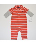 NEW Infant Baby Boys 3m Carter&#39;s 1pc Romper Polo Style with Collar and W... - $7.99