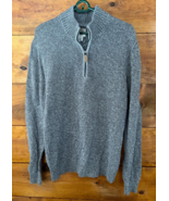 St Johns Bay Mens Pullover Sweater Large Gray Long Sleeve 1/4 Zip Solid ... - $294.80 MXN
