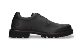 Vegane Herren Schuhe Derby aus Sschwarz Mais Leder schlicht Freizeit Gum... - £112.36 GBP