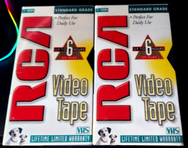 nos vhs tape RCA T-120H Video Tape cassette NEW 2 pack VHS Hi-Fi Stereo t-120 - £4.94 GBP