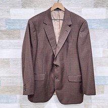 Coppley Reda Wool Gingham Plaid Sport Coat Brown Two Button Canada Mens 45R - £197.37 GBP