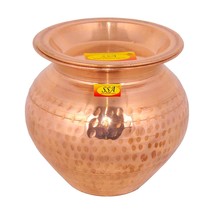 100%Pure Copper Pot Kalash Lota with Lid Puja Yoga Ayurveda Good Health(... - £62.27 GBP