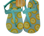 Little Girls Green w/ Suns Adjustable Strap Flip Flops - New - Size L 9/10 - £5.49 GBP
