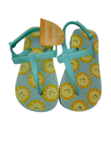 Little Girls Green w/ Suns Adjustable Strap Flip Flops - New - Size L 9/10 - £5.48 GBP