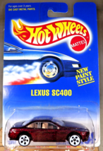 1991 Hot Wheels Blue/White Card #264 LEXUS SC400 Burgundy w/White 5Dot Sp-Varia - £11.40 GBP