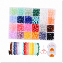 Stunning 8mm Glass Beads for Jewelry Making - 24 Color DIY Crystal Gemstone Loos - $46.52