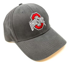 Ohio State University Buckeyes Logo Solid Grey Curved Bill Adjustable Hat Cap - £15.55 GBP