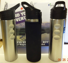 Water Bottles Sports Hydration Bottles 3 PK. With Sleeves - £19.96 GBP