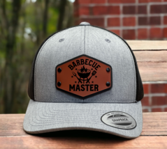 Top Barbecue Grill - BBQ Master  Trucker Hat Cap with Wood Leather Patch - $29.99