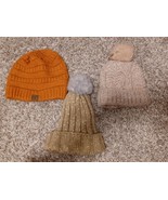 Assorted stocking Caps Beanies C.C Joy Susan Knit Yellow Tan - £15.48 GBP