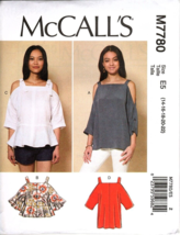 McCall's M7780 Misses 14 to 22 Cold Shoulder Top Uncut Sewing Pattern - £10.95 GBP