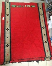 Antique Albanian traditional carpet, kilim wool red color rug-280 cm x113 cm-rar - £77.53 GBP