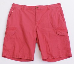 Izod Saltwater Red Flat Front Cotton Cargo Shorts Men&#39;s NWT - £50.89 GBP