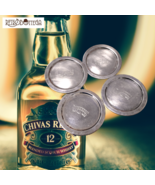 Advertising Coasters Mirror CHIVAS REGAL 12 Stainless Steel Collectible - $635.81 MXN