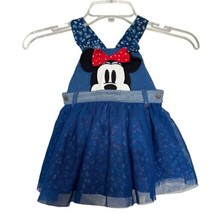 Disney Baby Minnie Mouse Floral Blue Dress 6-9 Months - £15.11 GBP