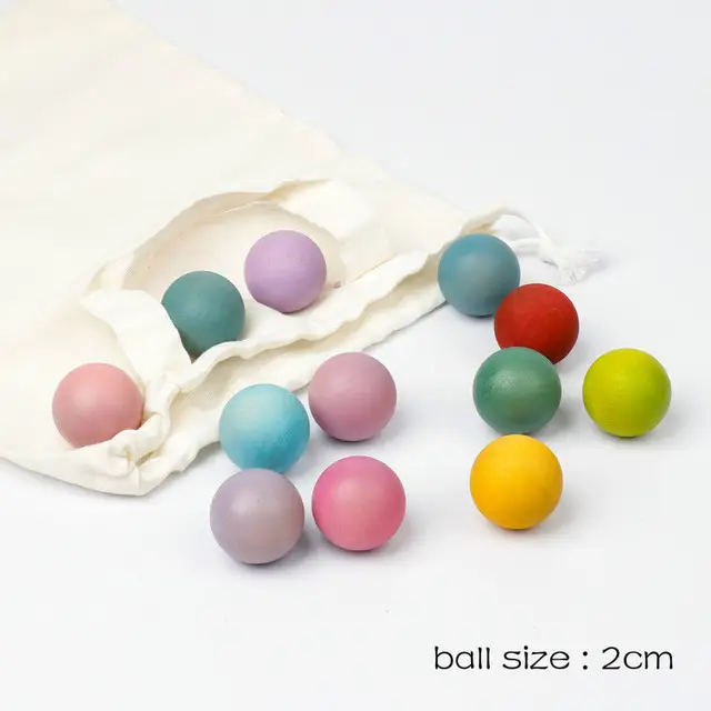 Montessori Wooden Petal Tree Building Blocks Toy Children&#39;s Rainbow Ball Ball Ru - $26.86