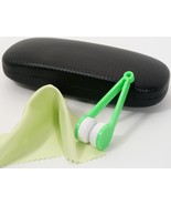 Hard Clam Shell Eyeglasses Glasses Black Case w/ Green Cleaning Cloth & ... - €6,85 EUR Hard Clam Shell Eyeglasses Glasses Black Case w/ Green Cleaning Cloth & ... - €6,85 EUR