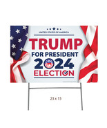 President Donald Trump Coroplast Outdoor Yard Sign Trump for President E... - $29.77 CAD