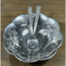 Lenox Orchard in Bloom Stainless 15” Salad Bowl &amp; Serving Utensils- 3 Piece Set - £30.04 GBP