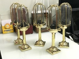 Réplique De Lampe Ancienne Style Marine Montage Cloison Laiton Lot De 5 - $568.54