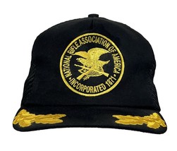 Vintage NRA Mesh Snapback Trucker Hat Cap Patch Gold Leaf USA Scrambled Eggs - £9.06 GBP