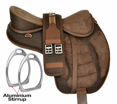 Synthetic Treeless Freemax English Saddle Brown Color With Stirrup For Horse Bes - £142.10 GBP