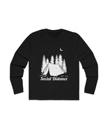 Social Distance - Slim Fit Long Sleeve Crew Tee - Camping, Travel, Outdo... - £29.09 GBP+