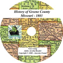 1883 - GREENE County Missouri MO -  History &amp; Genealogy Ancestry Family - CD DVD - £4.63 GBP