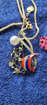 New Betsey Johnson Necklace Fish Red White Blue Tropical Beach Collectible Nice - £11.98 GBP