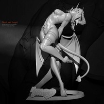 300mm 3D Print Model Kit Beautiful Girl Devil and Angel Succubus Unpainted - £133.99 GBP