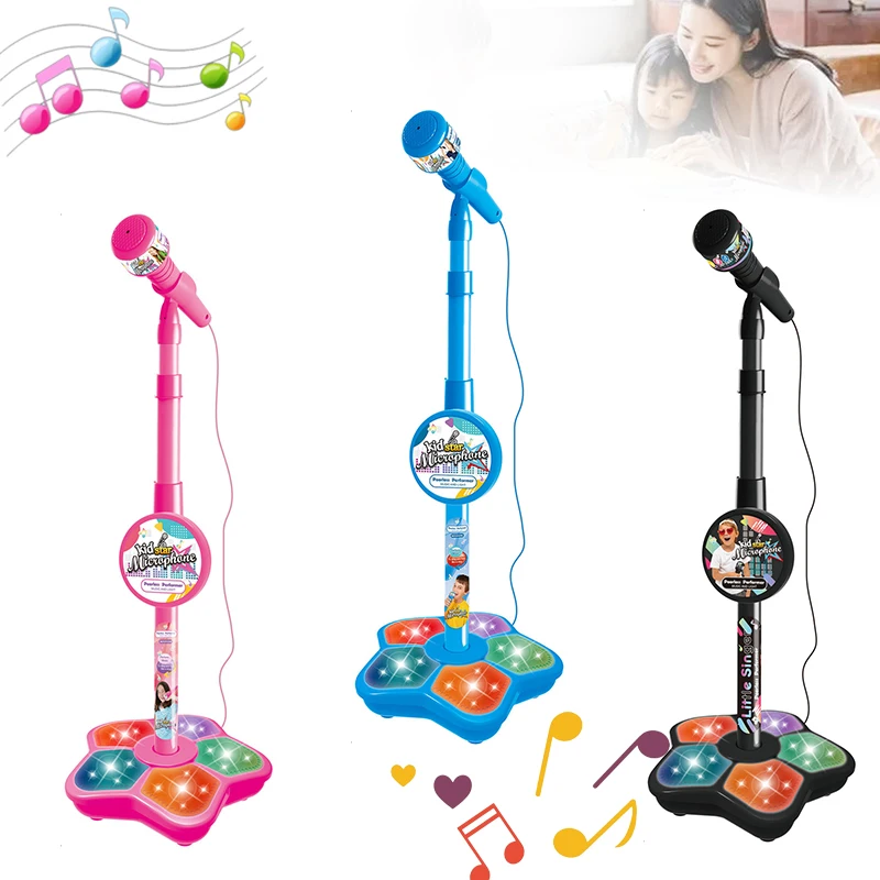 Kids Microphone with Stand Karaoke Song Machine Music Instrument Toys - £17.03 GBP+