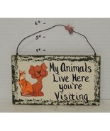 3&quot; x 7&quot; Decorative Humorous Wooden Sign Plaque Home Decor Dogs Cats Pets - $13.47 CAD