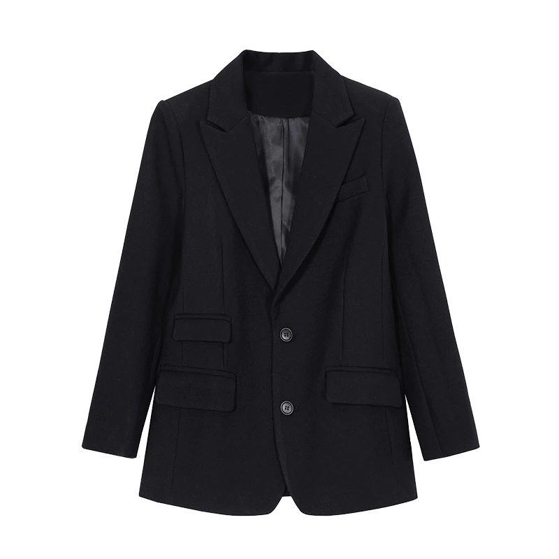 Suit jacket woman autumn  vintage black korean style chic office lady sim blazer - £271.03 GBP